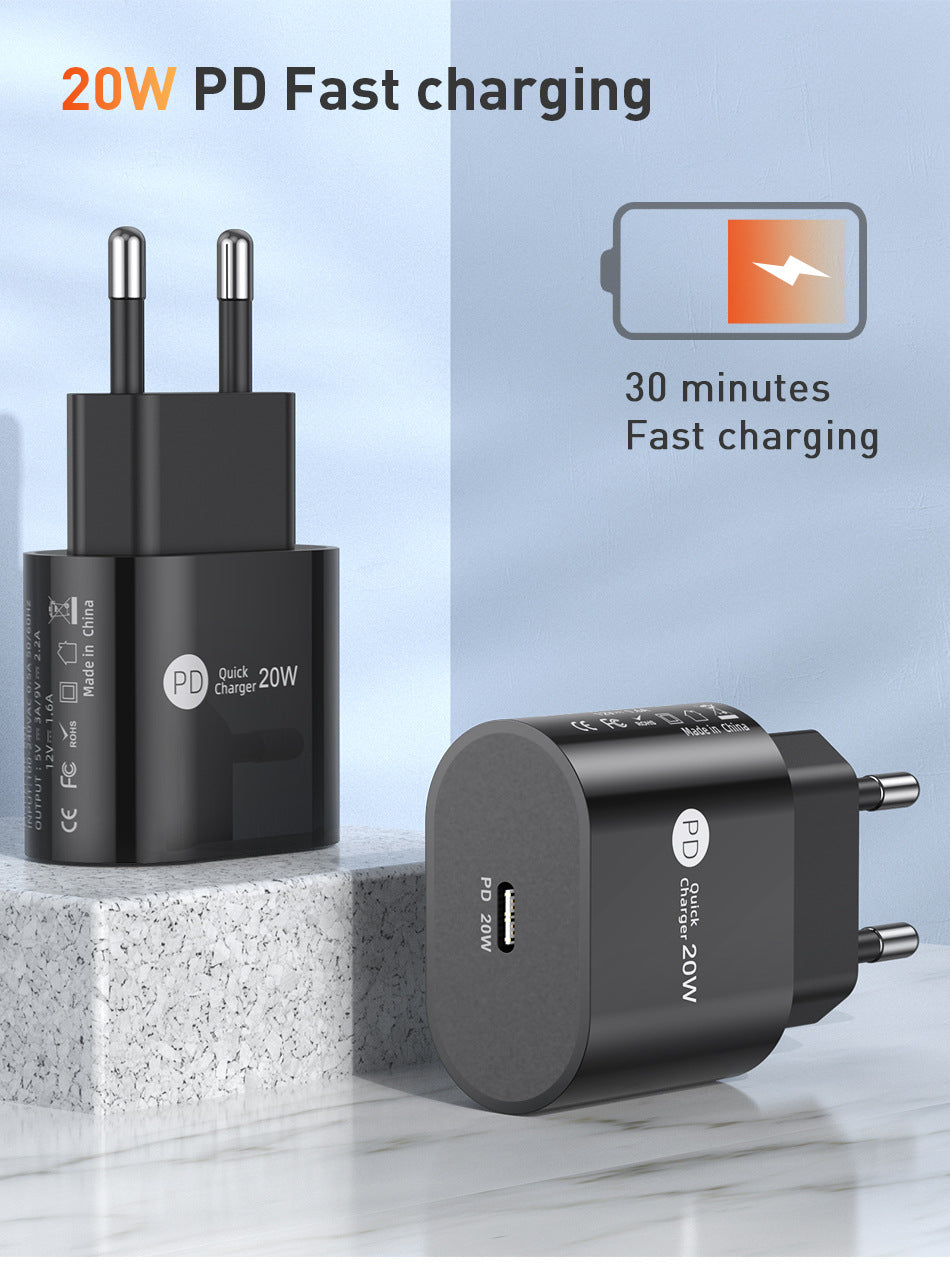 Cargador Compacto 20W PD USB-C para Carga Ultra Rápida