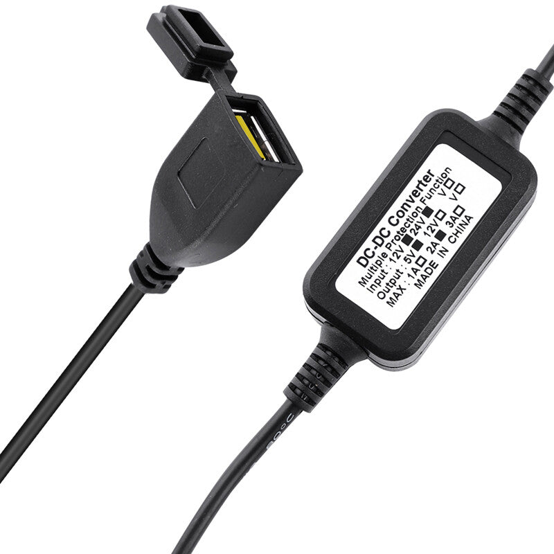 Cargador USB Impermeable para Motocicleta, Adaptador de Corriente 12V–24V para GPS y Dispositivos Móviles