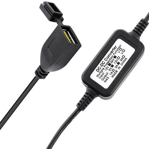 Cargador USB Impermeable para Motocicleta, Adaptador de Corriente 12V–24V para GPS y Dispositivos Móviles
