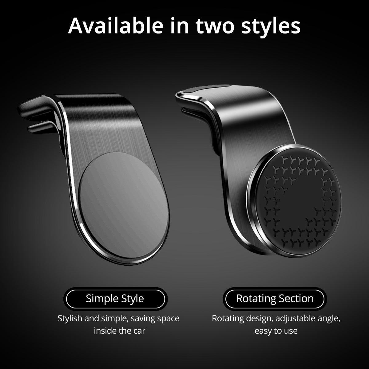 Soporte Magnético para Móvil en el Coche – Fijación en Rejilla de Aire, Giro 360°, Sujeción Firme y Universal